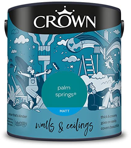 CROWN 2.5L Breatheasy MATT Emulsion Paint for Walls & Ceilings - PALM SPRINGS