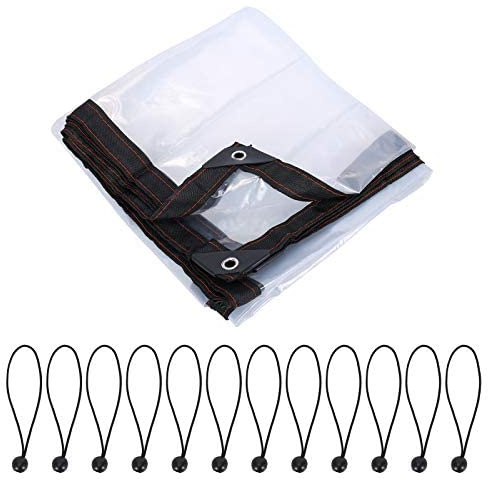 KOSHIFU Bâche Transparente avec Oeillets - Bâche Imperméable - 2 m x 3 m - en Plastique avec Élastique de Serrage - pour Camping Balcon Jardin Plantes Serre Chapeau pour Animaux de Compagnie Toit