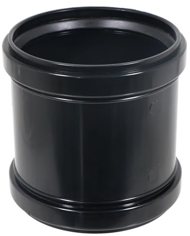 Spares2go Raccord Double emboîtable à Pression pour Tuyau d'évacuation des eaux usées 110 mm 4 (Noir)