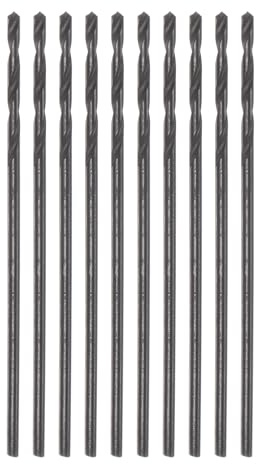 sourcing map Bohrer-Bits, 1 mm, Nitridbeschichteter Hochgeschwindigkeitsstahl (HSS), 4241, Spiralbohrer für Edelstahl, Kupfer, Aluminiumlegierung, Metall, Holz, Kunststoff, Schwarz, 10 Stück