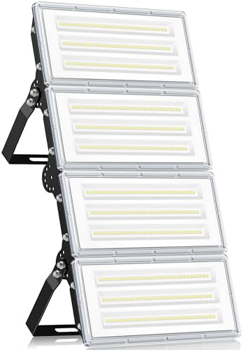 YIQIBRO LED Strahler Außen 400W, LED Scheinwerfer mit Trafo 85-265V,1 Stück | 40000LM 4-in-1 Fluter Außen, 6500K Kaltweiß Aussenstrahler Wasserdicht IP67 für Garten, Garage, werkstatt, Fabrik, Sportplatz
