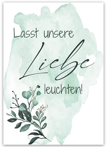 Knicklichtschilder Hochzeit Schilder für Knicklichter Lasst unsere Liebe leuchten (Design A) **NEUES DESIGN**