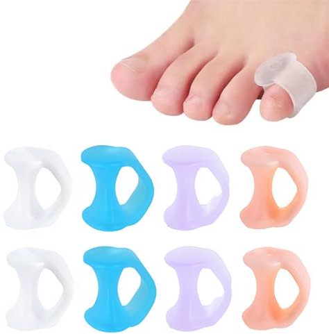 IBXWMNG 4 paia Separatori Dita Piedi, per proteggere e raddrizzare le dita a martello, ridurre pressione e sfregamenti，Perfetti per il comfort dei piedi（4 colori）