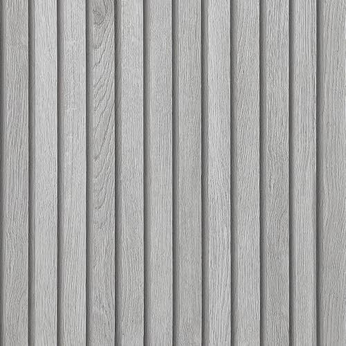 JSEVEM 40CM×3M Blanco y Gris Papel pintado Fibra de Madera