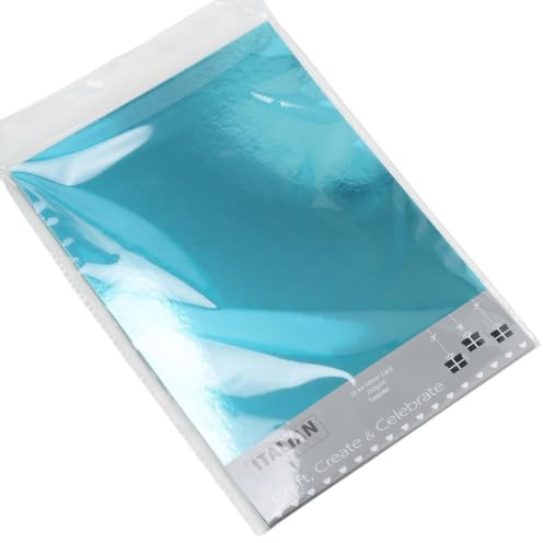 Italian Options 250 g/m² Spiegelkarton, Bastelpapier, 10 Blatt, A4-Größe, Türkis