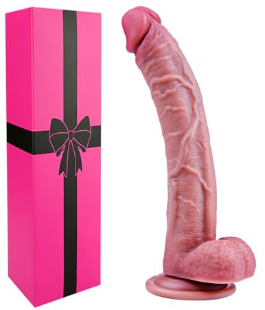 Dildo Ultra Sottile da 23 cm Realistico, Dildo in Silicone Realistico, con Ventosa Potente, Pene Realistico, Dildos Lungo per il Punto G, Dildos Indossabile Lungo, Adatto per Uomini, Donne e Coppie
