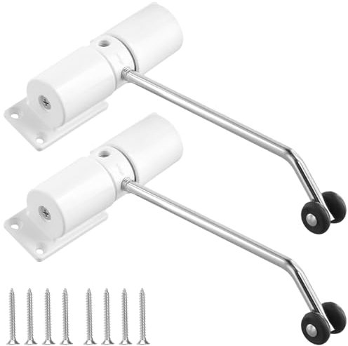 KOHAND 2 PCS 16.7 x 14 cm Automatic Spring Door Closer, White Door Closers Self-Closing Door Closer with Screws for Home, and Commercial Use