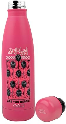 Cinereplicas Squid Game - Squid Game Guard Isolierte 500ml Edelstahl Wasserflasche - Offizielle Lizenz