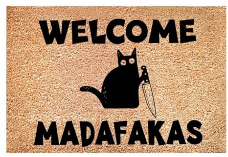 Tagtight Felpudo 60 x 40 cm negro felpudo felpudo divertido para exterior e interior, alfombrilla antideslizante para exterior, cocina doormat, baño, hacer regalos divertidos para