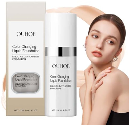 Foundation Color Changing Farbwechselnde Foundation für Reife Haut Changing Foundation Farbverändernde Flüssige Foundation für Reife Haut Wasserfeste Foundation Leicht und Langanhaltend.