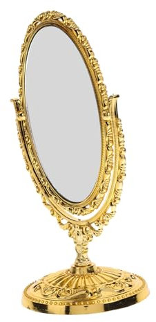 HYTROVE Miroir De Maquillage Européen Ovale Rotatif 1 Petit Taille Miroir Décoratif pour Chambre Bureau Salon