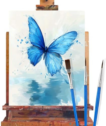 Malen Nach Zahlen Erwachsene Schmetterling,Tier Malen Nach Zahlen DIY set Handgemalt Ölgemälde,Mit Pinseln und Acrylfarbe,Bastelset Erwachsene Frauen für Geschenke und Home Wand Dekoration 60x90cm C62