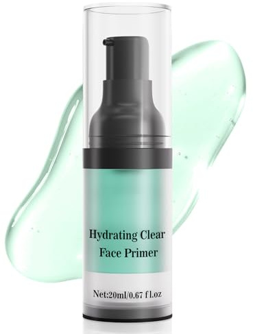 Primer Makeup, Primer verde a base di gel per idratazione e idratazione, leggero e controllo dell'olio, uniforma il tono della pelle e lo illumina per tutti i tipi di pelle (verde, 20 ml)