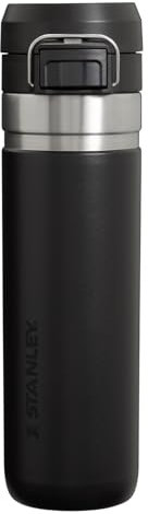Stanley Quick Flip Stainless Steel Water Bottle 0.71L - Keeps Cold for 12 Hours - Leakproof - BPA-Free Thermal Flask - Dishwasher Safe - Cup Holder Compatible - Black 2.0