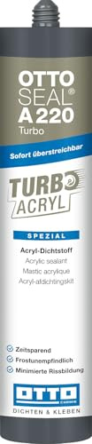 OTTO SEAL A220 Turbo Mastic acrylique blanc 310 ml – Recouvrable immédiatement – Intérieur et extérieur – Mastic d'étanchéité professionnel pour joints et fissures