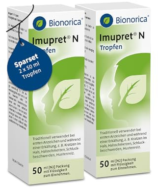 Imupret® N Tropfen im Sparset 2 x 50ml – können bei beginnender Erkältung die Erkältungserreger bekämpfen, die Erkältungsabwehr stärken und den Erkältungsverlauf mildern, mit 7-Pflanzenkombination
