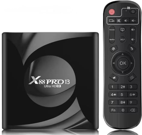 X88 Pro 13 Android 13 Smart TV Box, 8K Ultra HD Media Player, RK3528 Quad-Core, 4GB RAM 32GB ROM, Dual-Band WiFi 6, BT5.0, HDMI 2.0, USB 3.0, Ethernet, Set Top Box with Remote Control