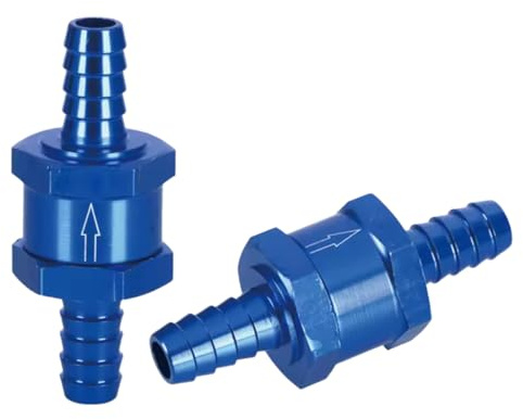 ROKZELT 8mm (5/16) Clapet Anti Retour Gasoil, 2 pièces, Alliage d’Aluminium, Essence, Diesel, Eau, pour Auto, Piscine, Bleu