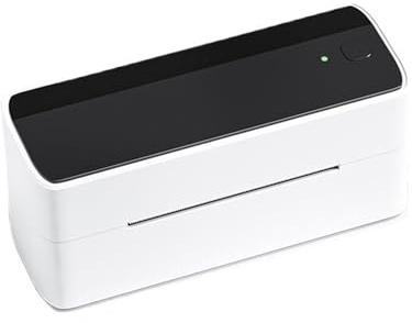 CCZRD Impresora De Etiquetas Térmicas con Bluetooth, 118mm, Portátil Postales Dirección, Ampliamente Utilizada Impresión Rápida Nítida Cada Etiqueta(White Black)
