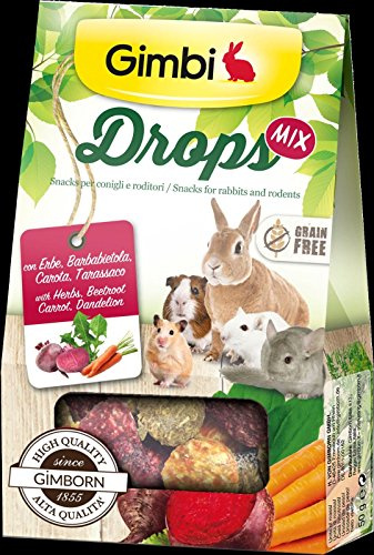 Gimbi Drops with Herbs, Beetroot, Carrot, Taras Snack for Rodents Without Cereals, 50 g