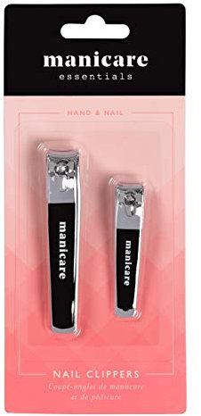 Manicare Lot de 2 coupe-ongles petit et moyen en acier inoxydable pour une coupe précise des ongles des pieds et des mains, lames professionnelles, parfaits pour la maison ou le salon