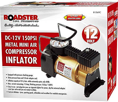 BARGAINSGALORE 150PSI AIR COMPRESSOR INFLATOR PUMP HEAVY DUTY METAL CAR VAN BAR TYRE 12V NEW