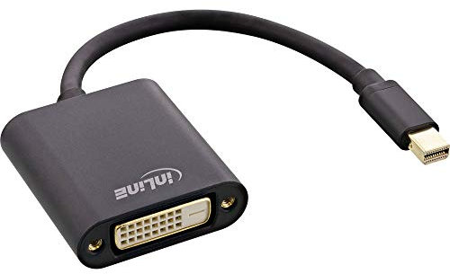 InLine - Adaptador de Mini DisplayPort a DVI (Aluminio, 0,15 m), Color Negro