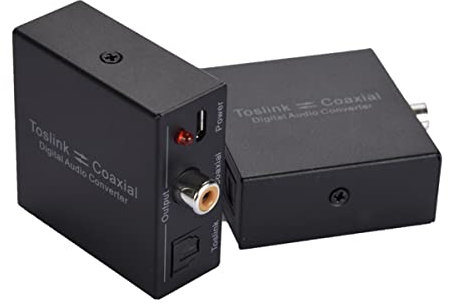 Queen.Y Convertitore Bidirezionale da Digitale Coassiale a SPDIF Toslink Ottico o da Toslink a Coassiale Audio Digitale Adattatore Segnale Nero