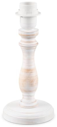 Home Sweet Home Base de lámpara de mesa rural Femme para pantalla | 11,5/11,5/26,5 cm | Blanco | Pie de lámpara de mesa de madera E27 | para pantalla de lámpara | Pantalla Máx. 35cm