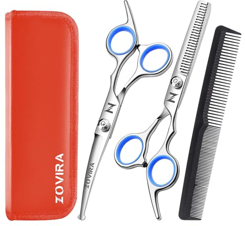 Zovira Forbici per toelettatura cani da 6,5'' forbici professionali per animali domestici, forbici curve per toelettatura cani per uso domestico (forbici singole) (Set, 6,5)