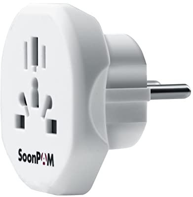 Adaptateur de Prise, Adaptateur de Voyage du Monde vers Europe Adaptateurs pour l'international Convertisseur de Prise pour Les Pays de Européenne Compatible France Allemagne Italie