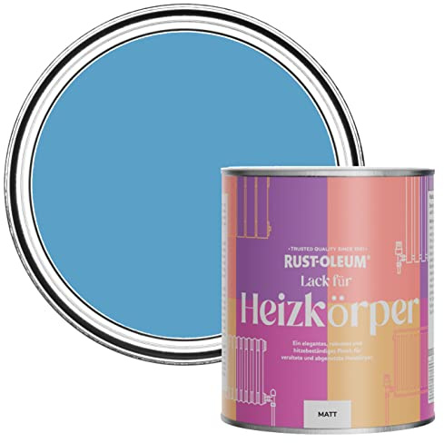 Rust-Oleum, blau Heizkörperfarbe, hitzebeständig, geruchsarm in Matt Finish - Azurblau 750ML