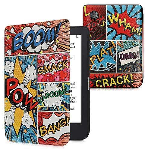 kwmobile Klapphülle kompatibel mit Kobo Clara 2E / Tolino Shine 4 Hülle - eReader Case - Comic Symbole Mehrfarbig