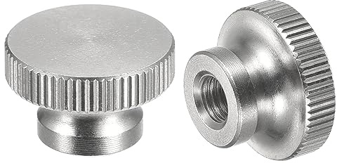 uxcell Knurled Thumb Nuts, 10pcs M5 x D16mm x H10mm 304 Stainless Steel Knurled Nut with Collar High Head Blind Hole Knurled Thumb Nuts for 3D Printer Parts