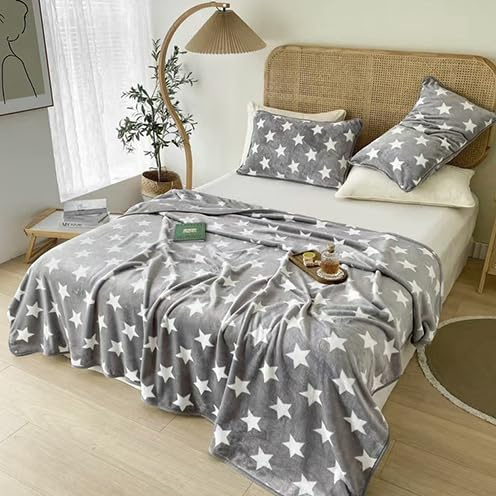 PLUS HOME Manta Sofa Grande Invierno - Manta Cama Regalo(Estrella) (130x160)