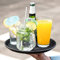 Chabrias Ltd 14/35cm Single Round Bar Tray U-Grip Black Anti Slip Non Slip Bar Drinks Food Serving Tray for Parties, Gatherings, Bars, Restaurants, and Home