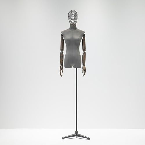 Rozhuhro Schneiderpuppe, Weiblich Schaufensterpuppe, Schaufensterpuppe, Zerlegbare Puppe, Deko Mannequin, Schneiderbüste kleiderpuppe Büste Torso,Grau,A2