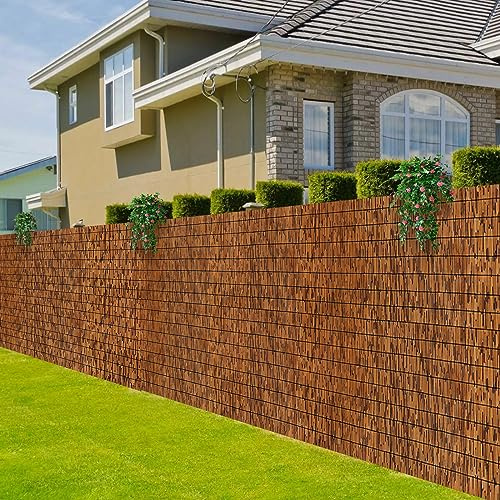 MOOKNAT Natural Reed Fence,6FT X 16.4FT Bamboo Fencing Privacy Reed Screening for Outdoor, Gallery, Restaurant, Hotel, Patio (Brown)