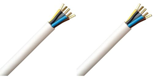 Kopp 156002006 Herdanschlussleitung H05 VV-F 5G, 2.5 mm², 2 m, weiß, Weiss (Packung mit 2)