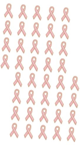 2 Juegos de Parches Bordados de Cinta para Concienciación sobre El de Mama Apliques de Camiseta Parches de Costura de Poliéster para Reparación de Ropa 20 Unidades