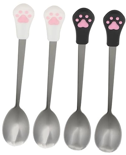 FOMIYES 4pcs Dog Cat Spoon Pet Can Spoon Stainless Steel Pet Food for Dry Cat Food and Dog Claw for Yogurt