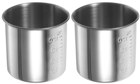 Luxshiny Reis-Messbecher Aus Edelstahl Präzise Markierungen Für Kochen Und Backen Mehrzweck-Messbecher Für Reis Wasser Und Trockene Zutaten 2 Stück