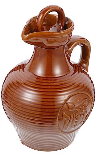 IMIKEYA Pichet à Vin En Céramique 500 Ml Conteneur à Vin Portable Pot De Service En Terre Cuite Traditionnel Usage Maison Restaurant Bar