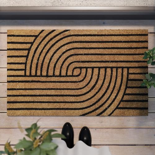 Wecon Home Modern Mania - Paillasson en coco élégant de WECONhome pour toute entrée (60 x 90 cm, naturel), WH-51157-01