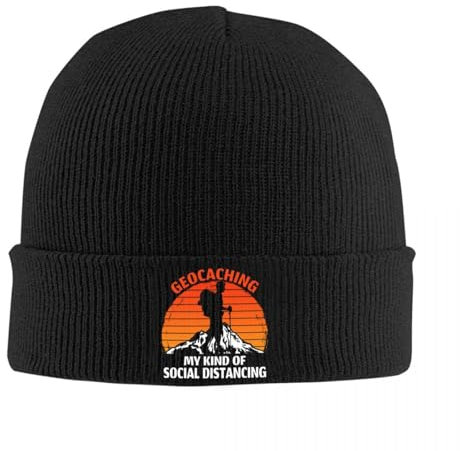 Vintage Retro Geocaching Mi Tipo De Distanciamiento Social Sombreros De Punto Calidad Cálidos Regalos Hombres Mujeres Sombreros Gorras De Punto