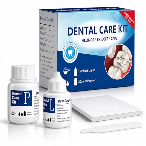 Tooth Repair Kit Zinc Oxide Eugenol Cement Dental Care Kit, Temporary Teeth Replacement, Dental Care Repair for Broken Chipped Teeth, Crown Fillings & Bridges 2PCS