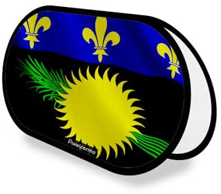 Support publicitaire ovale Drapeau de la Guadeloupe 70x120cm