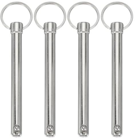 QUARKZMAN 4Pz Spilla a Rilascio Rapido Dia 3/8(10mm Spilla Bimini | Acciaio al Carbonio, Lunghezza Utilizzabile 3.23(82mm, Lunghezza Totale 4.92(125mm, per Accessori Nautici