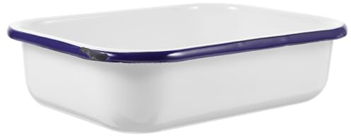 GALPADA Food Storage Pan Non-Stick Baking Trays Bread Pan Cake Tins for Baking Enamel Storage Tray for Kitchen