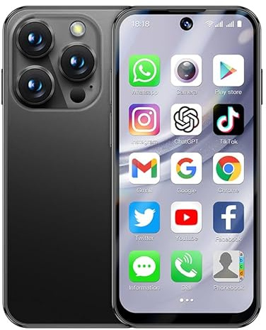 4G Mini smartphone (olåst), perfekt val för barn och studenter, 3,9 tums högupplöst liten backup-telefon, dubbel SIM standby, ansikts-ID (32 GB svart)